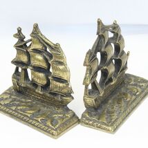 Heavy Duty Cast Metal American Clipper Ship Bookends Sail Nautical Offic... - $36.25