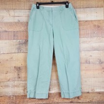 J Jill Cropped Capri Pants Womens Size 8 Green TP8 - $13.85