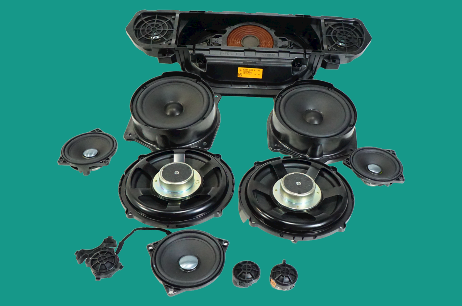 Primary image for 2010-2013 mercedes w2221 s550 s600 s63 s speaker tweeter audio sound set of 13