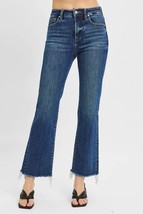RISEN Plus Size Tummy Control High Rise Crop Straight Raw Hem Jeans - $87.00