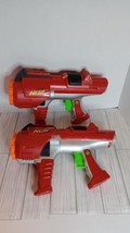 NERF Gun Hyperfire Dart Tag Blaster 10 Shot Red 2005 Lot Of 2 *GUNS ONLY* - £23.73 GBP