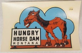 Hungry Horse Dam Montana Water Transfer Luggage Car Decal Original VTG S... - £18.35 GBP