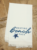 Resting Beach Face Kitchen Towel White - £15.16 GBP
