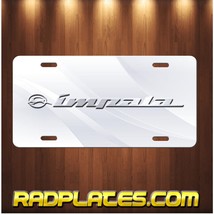 CHEVY IMPALA Inspired Art on SILVER and White Aluminum Vanity license plate Tag - £15.80 GBP