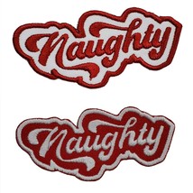 Christmas Naughty Iron On Patch Embroidered Applique Patch Santa Clause ... - £4.43 GBP