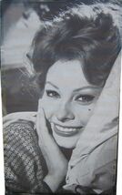 Sophia Loren Vintage 1960s B&amp;W Movie Trilby Authentic Original Poster - $29.05