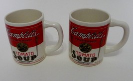 Campbell's Condensed Tomato Soup Coffee Cups Mugs Set of Two USA on Bottom - $14.73