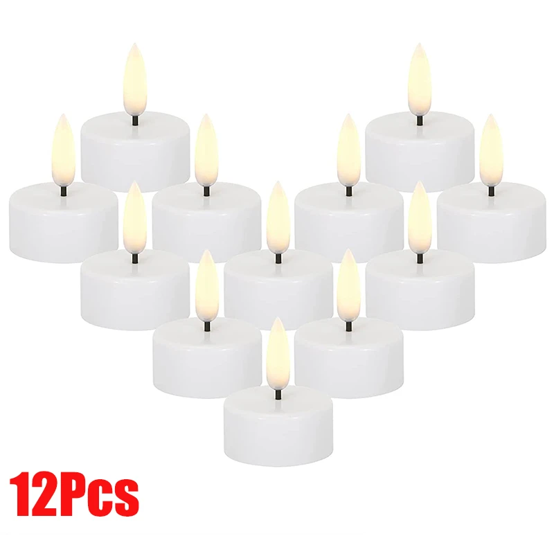 Flameless LED Tea Light Candles Realistic and Bright Flickering Electric... - $12.34+