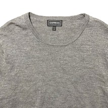 Express 100% Merino Wool Crewneck Sweater Long Sleeve Gray - Size Medium - £20.44 GBP
