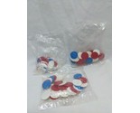 Lot Of (3) Bags Of Red Blue And White Plastic Poker Chips 3/4&quot; - £18.56 GBP