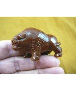 (Y-BUF-703) Orange Goldstone BUFFALO ranch bison gemstone carving figurine - $24.05 CAD