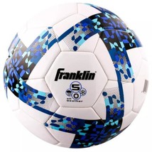 Franklin Sports All Weather Size 5 Soccer Ball Blue White &amp; Black Print NEW - £15.07 GBP