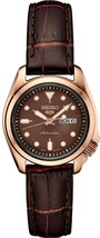 Seiko 5 Sports Brown Dial Leather Automatic Womens Watch SRE006 - £227.67 GBP