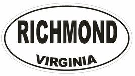 Richmond Virginia Oval Bumper Sticker or Helmet Sticker D1691 Euro Oval - $1.39+