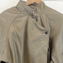 Vintage 80s Bagatelle Leather Jacket Taupe Brown Asymmetrical Snap Women&#39;s 12  - £46.25 GBP