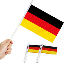 Anley Germany Mini Flag 12 Pack  Hand Held Small Miniature German Flags on Stick - £6.20 GBP