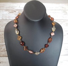 Vintage Necklace Fall Tones - 17.5&quot; - £10.93 GBP