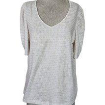 Cream Short Sleeve Blouse Size Large - $24.75
