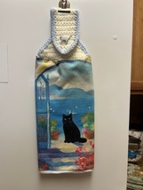 Cat Looking Out Window Hanging Towel - £2.65 GBP