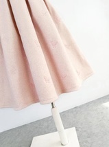 Women Winter Midi Pleated Skirt Outfit Apricot Warm Woolen Pleated Party Skirt  image 11