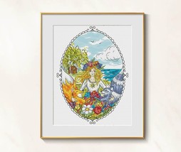 Summer Cross Stitch fairy pattern pdf - Forest friend cross stitch door to  - $11.39