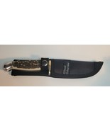 Steel Warrior Bone Handle Fixed Knife 440 Stainless with Sheath - $27.44 CAD