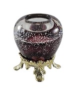 Royal Limited Crystal Art Bubble Glass Votive Holder Amethyst With Stand... - £27.64 GBP