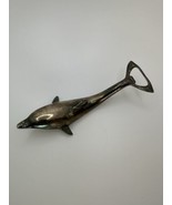 VINTAGE SILVER DOLPHIN FIGURE TWIST OFF BOTTLE CAP OPENER SEE UNDERSIDE ... - £15.93 GBP