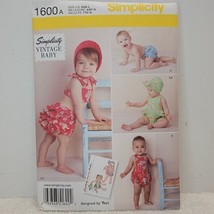 Simplicity Pattern 1600 Vintage Baby Romper Outfits Sizes XXS-L Uncut New - £7.70 GBP