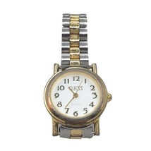 1990 Guess Quartz Watch Two Tone Metal Deployant Clasp Band Water Resistant - £11.78 GBP
