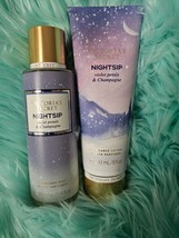 Victoria Secret Nightsip Violet Petals &amp; Champagne Fragrance Mist &amp; Body... - £33.63 GBP