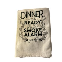 Dishtowel Tea towels Dinner is Ready 100% Cotton Flour Sack Embroidered ... - £7.87 GBP