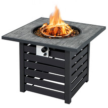 32&quot; Square Gas Pit Table W/ Lava Rocks &amp; Pvc Protective Cover 50,000 Btu - £328.13 GBP