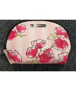 VICTORIA&#39;S SECRET Pink Black Floral Travel Cosmetic Bag Case Makeup Pouc... - $47.33 CAD