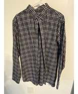 Van Heusen Men’s Large 16- 16 1/2 Black Plaid Dress Shirt Long Sleeve Bu... - $17.91 CAD