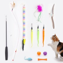 Pawsible Cat Toys, 2PCS Cat Teaser Fishing Pole with 7 Interactive Toys,... - £22.20 GBP