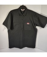 Ben Davis Gorilla Cut Black Work Shirt 1/2 Zip Front Made USA Sz L Poly ... - $43.65