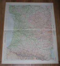 1955 Vintage Map Of Southwestern France Bordeaux Bearn / Scale 1:1,000,000 - £18.82 GBP