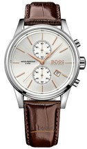 Hugo Boss HB1513280 JET Mens&#39; Brown Leather Strap Chronograph Watch + Gi... - $137.82