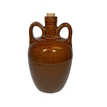 Vintage Double Handle Pottery Crock Jug Brown 7.25” Tall Stoneware Made ... - $24.00