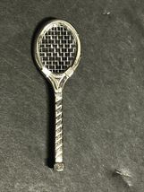 Vintage Signed Napier TENNIS RACKET Silver Tone Pin Brooch Ball Game Court - €9,47 EUR