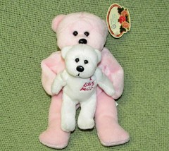 Plushland B EAN Bag Bear Mother & Baby Junior Teddy w/ Hang Tag 8" 2003 I Love You - $10.80