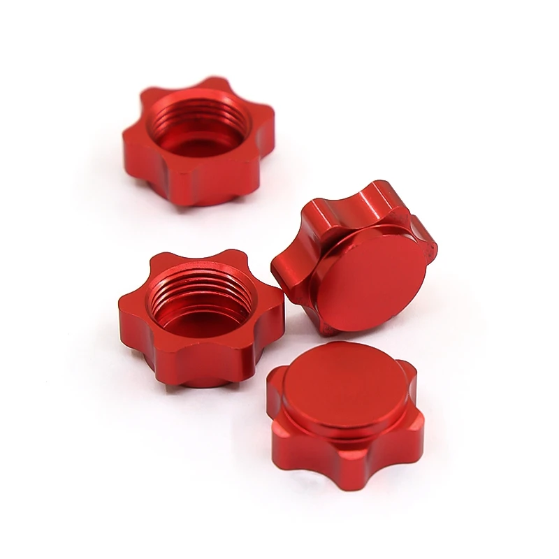Play 4Pcs Aluminum Wheel Hub Cover Anti-Dust Cover 17mm Hex Nut for 1/8 RC Car - £23.47 GBP