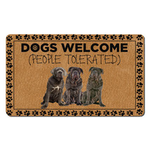Cute Neapolitan Mastiff Dog Lover Doormat People Tolerated Dogs Welcome ... - £30.99 GBP