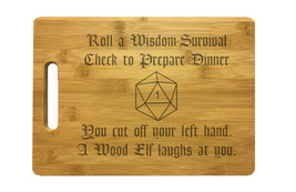 D&amp;D Roleplaying Wisdom Check Engraved Cutting Board - Bamboo or Maple - Nerdy - £27.96 GBP+