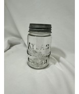 Vintage Atlas Strong Shoulder Mason Jar With Atlas Zinc Lid - $11.00
