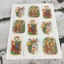 Hallmark Vintage Sticker Sheet Christmas Theme Snowman Fireplace - £7.76 GBP
