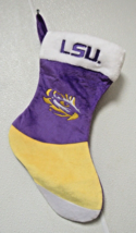 Embroidered NCAA LSU Tigers on 18&quot; Yellow/Purple Basic Christmas Stocking - £22.81 GBP
