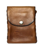 Vintage Leather Slide on Belt Bag Pouch 5.25&quot; X 4.5&quot; Handmade Semi Truck... - £22.81 GBP
