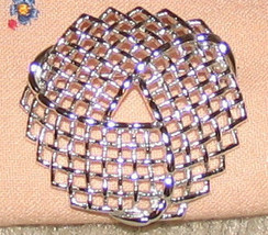 Vintage Costume Jewelry Silvertone Filigree Circular Pin - $5.75